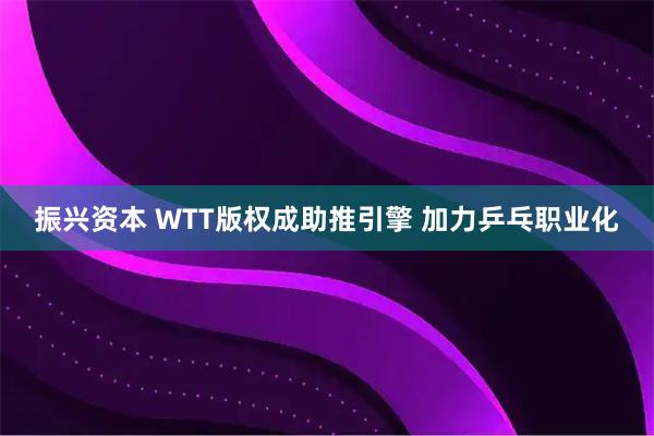 振兴资本 WTT版权成助推引擎 加力乒乓职业化